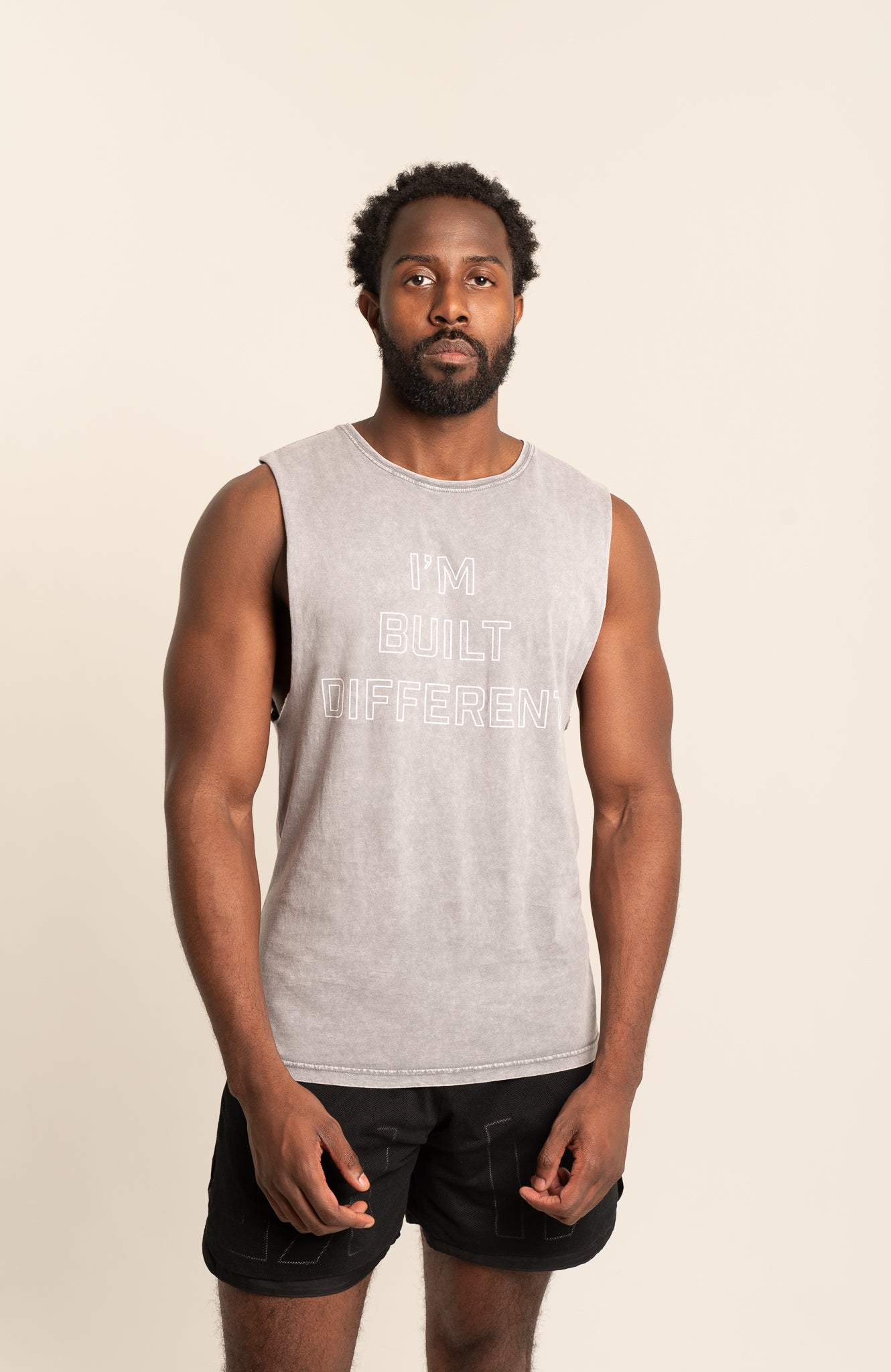 "I'm Built Different" Men's Muscle Tank Ash Stone