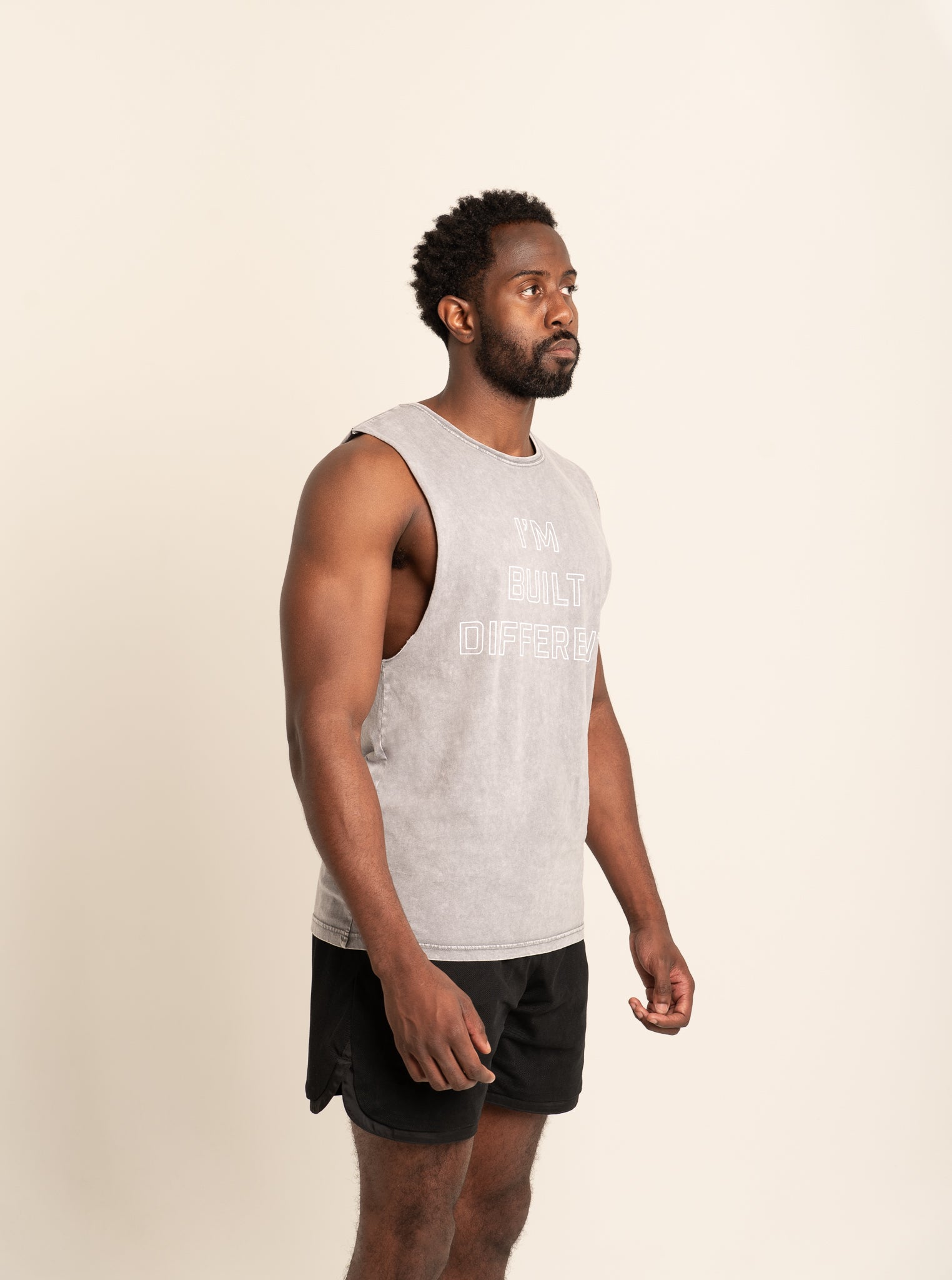 "I'm Built Different" Men's Muscle Tank Ash Stone