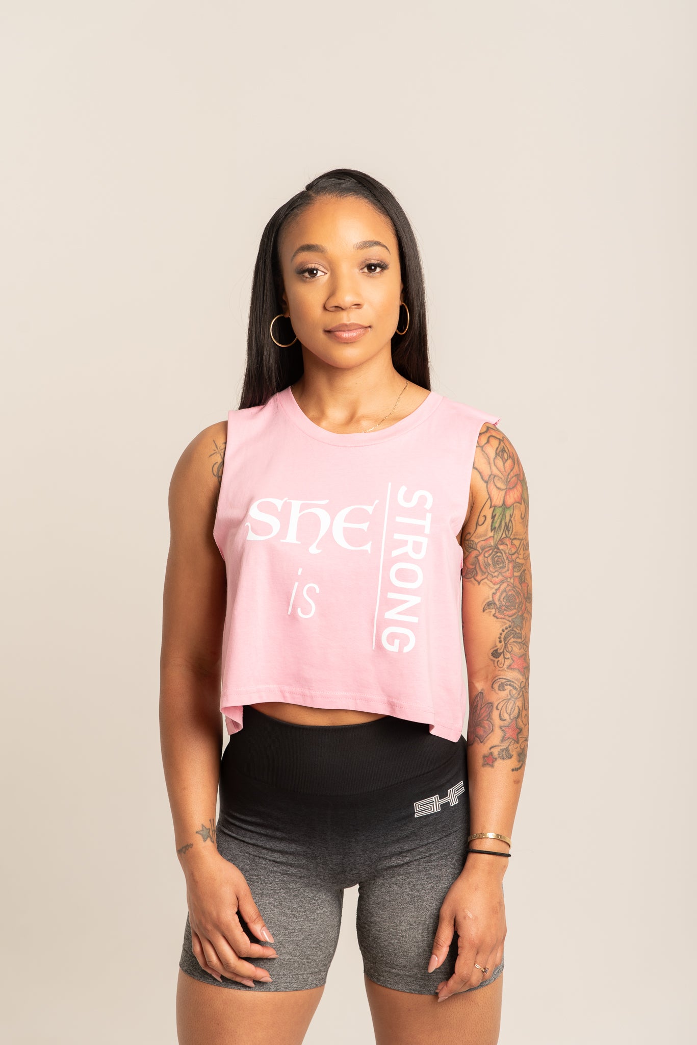 She Is Strong Women’s crop tank