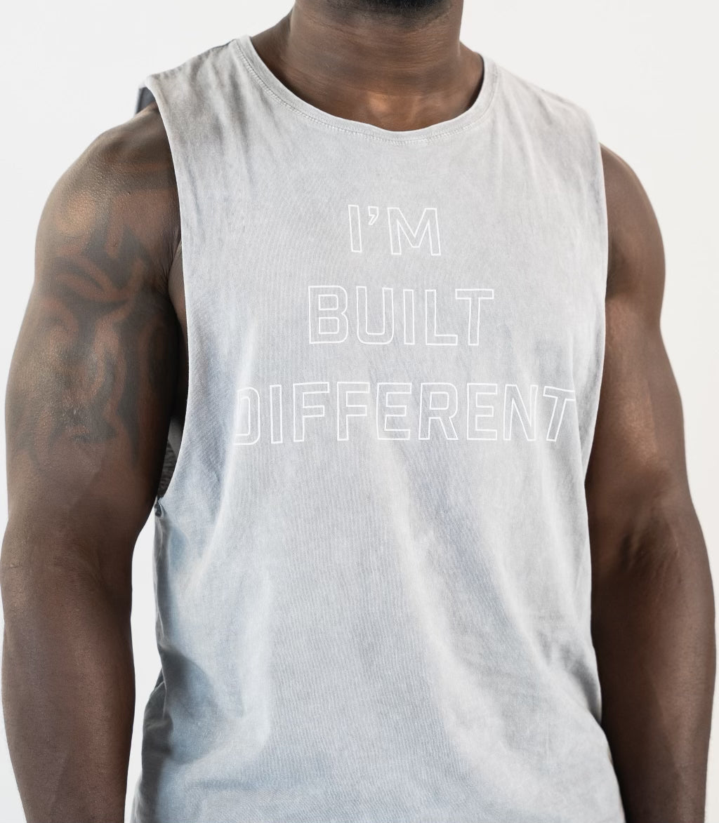 "I'm Built Different" Men's Muscle Tank Ash Stone